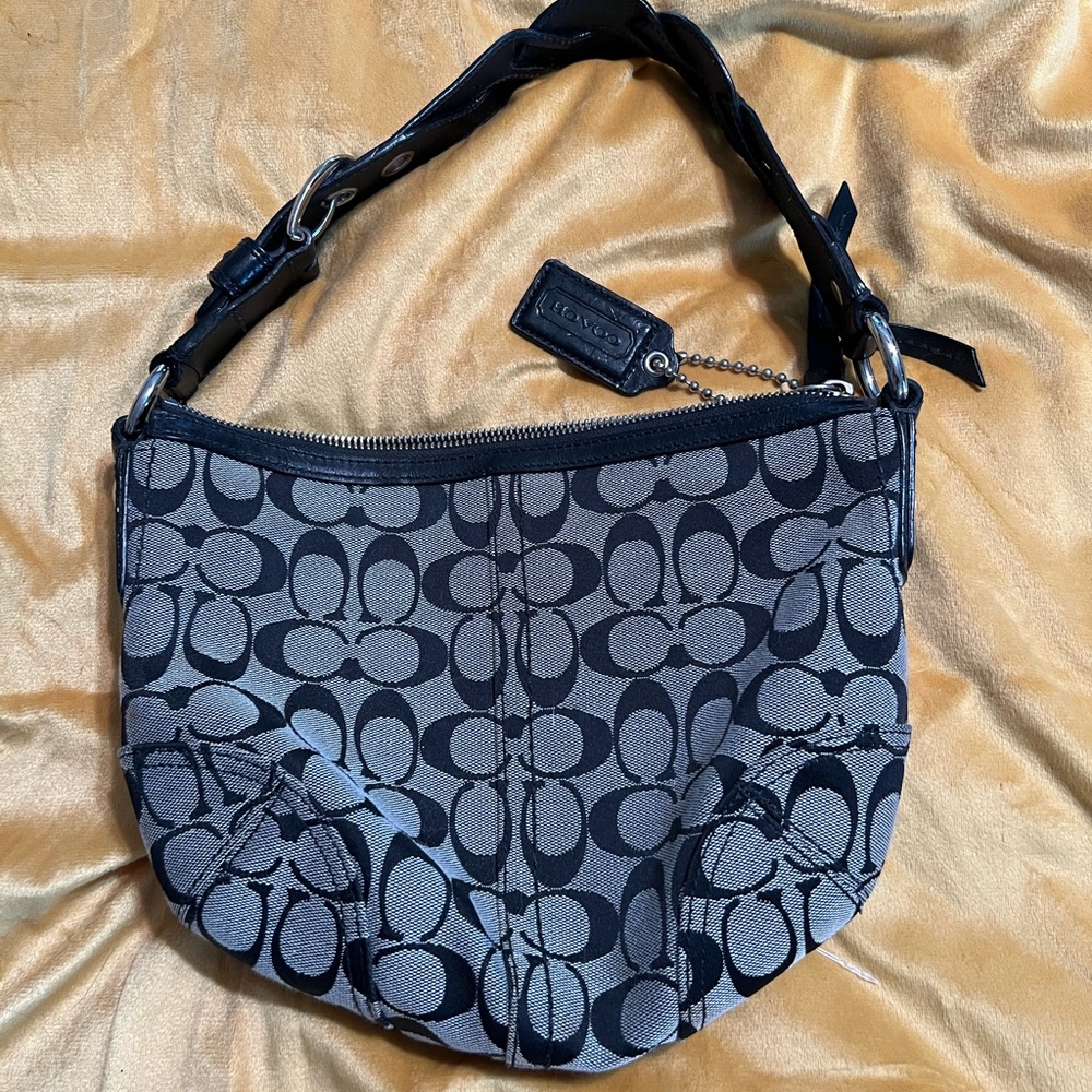 Coach Black Signature Hobo Braided Bag Monogram 11857 - Picture 1 of 9